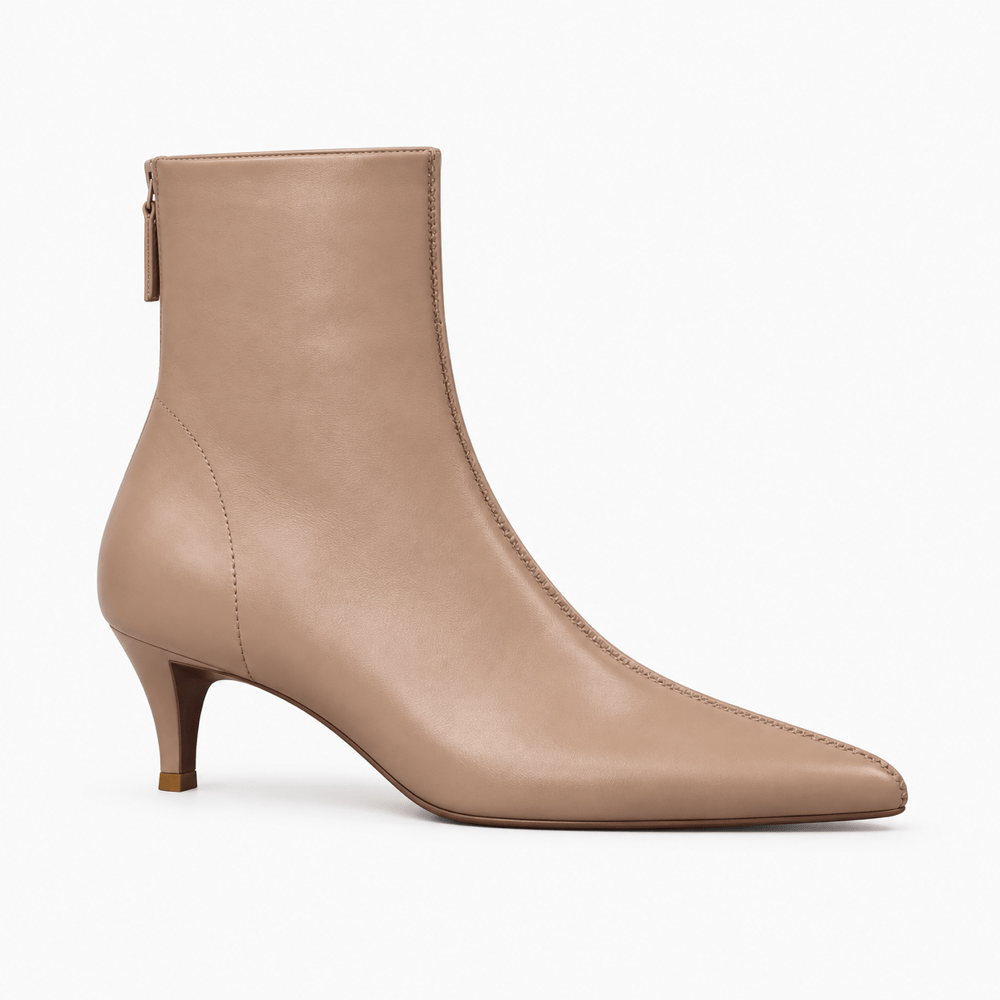 Women's Taupe Leather Boots