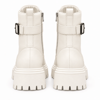 Women's White Leather Boots